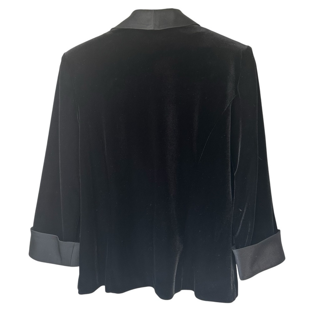 Alex Evenings Black Velvet Blouse Jacket, 10 - Picture 2 of 6